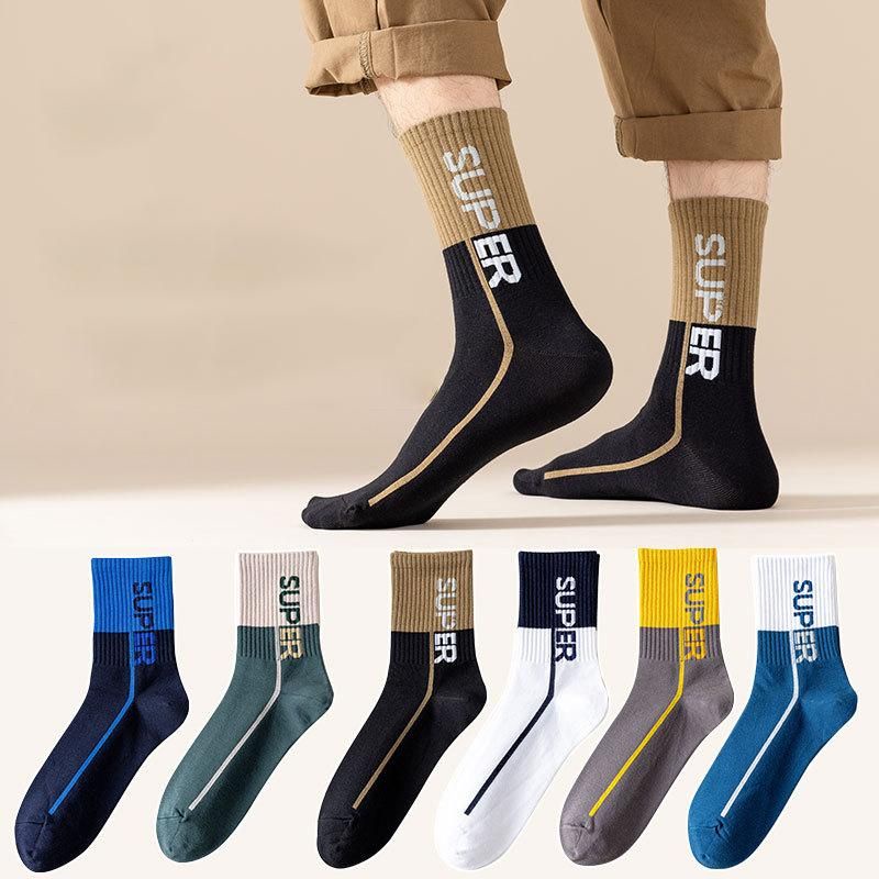 Tất cao cổ Supper nam nữ cotton cao cấp thể thao, thời trang phong cách tất Hàn Quốc, tất vớ nam 6 màu