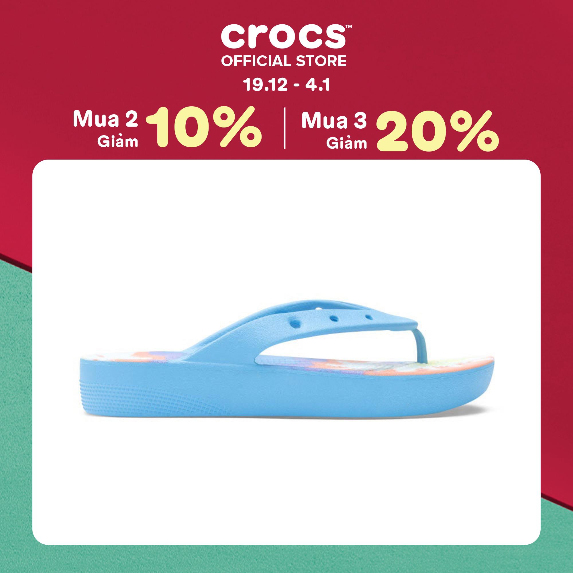 Dép Xỏ Ngón Nữ Crocs Platform Tie Dye Classic - Oxygen 