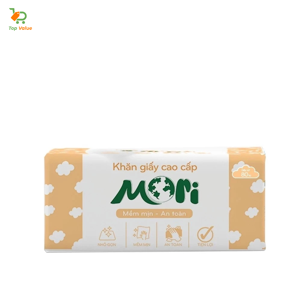 Combo 4 Gói Giấy Ăn Rút MORI TR1-14055-1091 Loại Nhỏ 100% Bột Gỗ Nguyên Chất