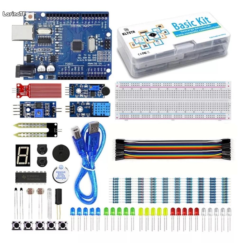 ชุดเริ่มต้น Arduino Uno R3 - ชุดพื้นฐานพร้อมรหัสการสอน LED สายจัมเปอร์ Breadboard ราคา 418 บาท*ส่งฟรี