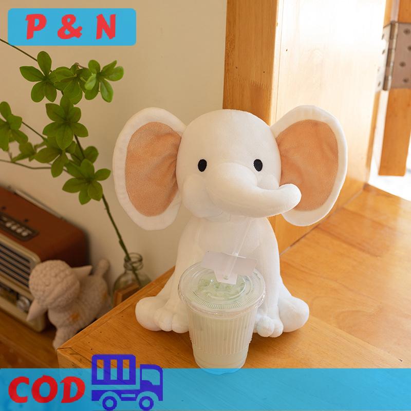 P&N Voi đồ chơi sang trọng Thú nhồi bông búp bê cho trẻ em voi trắng Đồ chơi phim hoạt hình cho cô gái Đồ chơi dễ thương