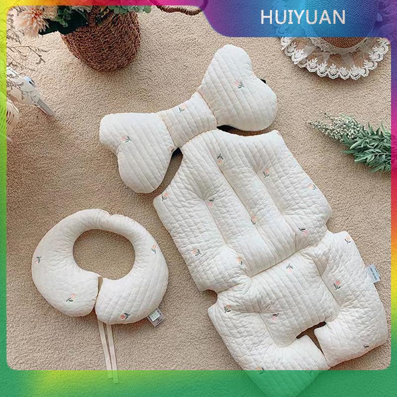 HUIYUAN รถเข็นเด็กทารกใหม่ปักเบาะเด็กเบาะรถเบาะผ้าฝ้ายเบาะที่นั่งฤดูใบไม้ร่วงและฤดูหนาวหนาทารกผ้าฝ้าย Pad รถเข็นเด็กอุปกรณ์เสริม