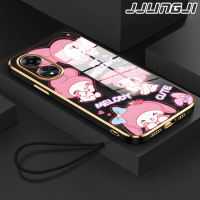 Casing Hp OPPO A38 A18 A17 A17K A16 A16s A54s A16K A16E A15 A15s A35 A5 2020 A9 2020 Case Kuromi dan motif melodi lucu Silikon Softcase Casing berlapis anti jatuh dan anti gores pelindung ponsel baru Silicone Kasing Cesing