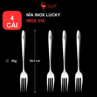 Nĩa inox 316 cao cấp SSGP nĩa beefsteak Lucky thìa ăn muỗng ăn bộ muỗng muỗng inox nĩa ăn inox