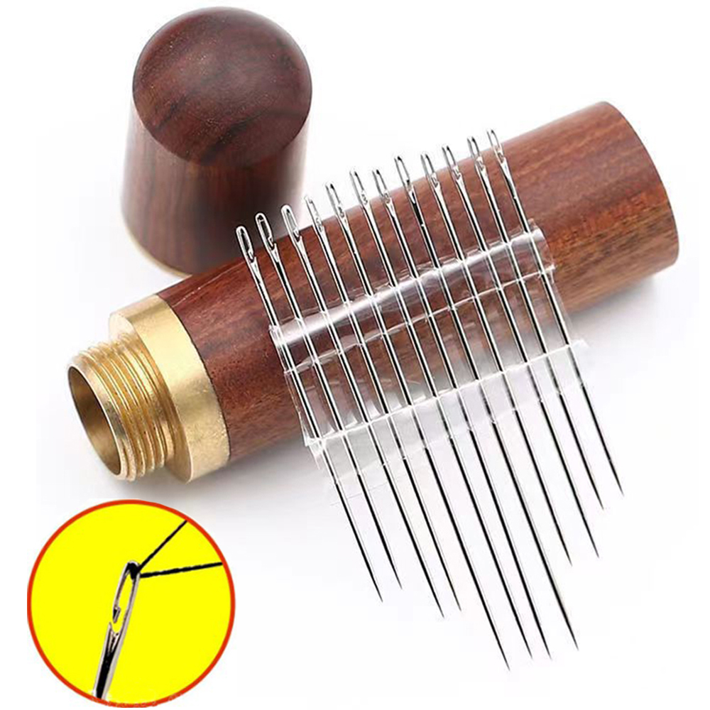 12Pcs Self Threading Needles Blind Needles Assorted Hand Stitching Needles for DIY Embroidery Sewing