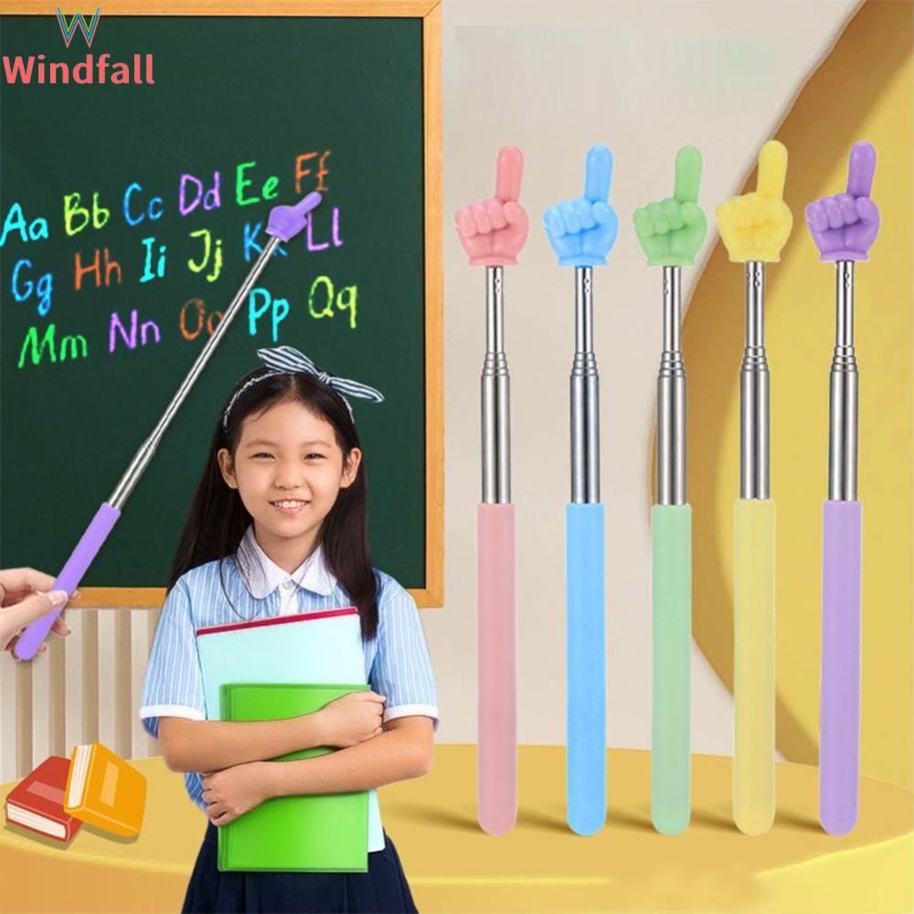 Sigomay 1PC thép không gỉ Dụng cụ giảng dạy ngón tay thiết kế bảng trắng con trỏ giảng dạy Stick đọc ngón tay Gậy cầm tay trình bày