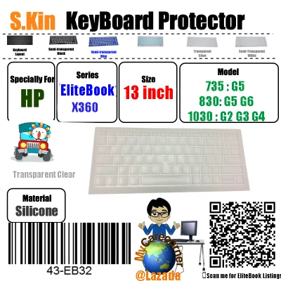 S.Kin 13inch HP Elitebook X360 830 G5 G6 G7 735 G5 Notebook PC Silicone keyboard skin Cover Protector Laptop protective film membrane