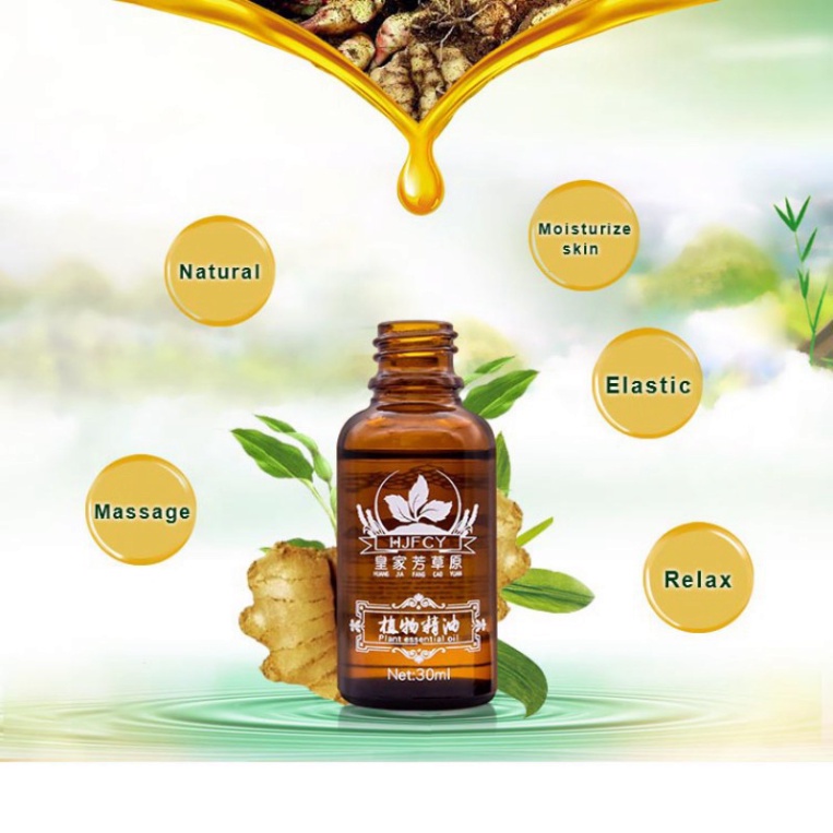 Tinh dầu gừng hỗ trợ massage cơ thể giúp thư giãn và giảm căng thẳng ,