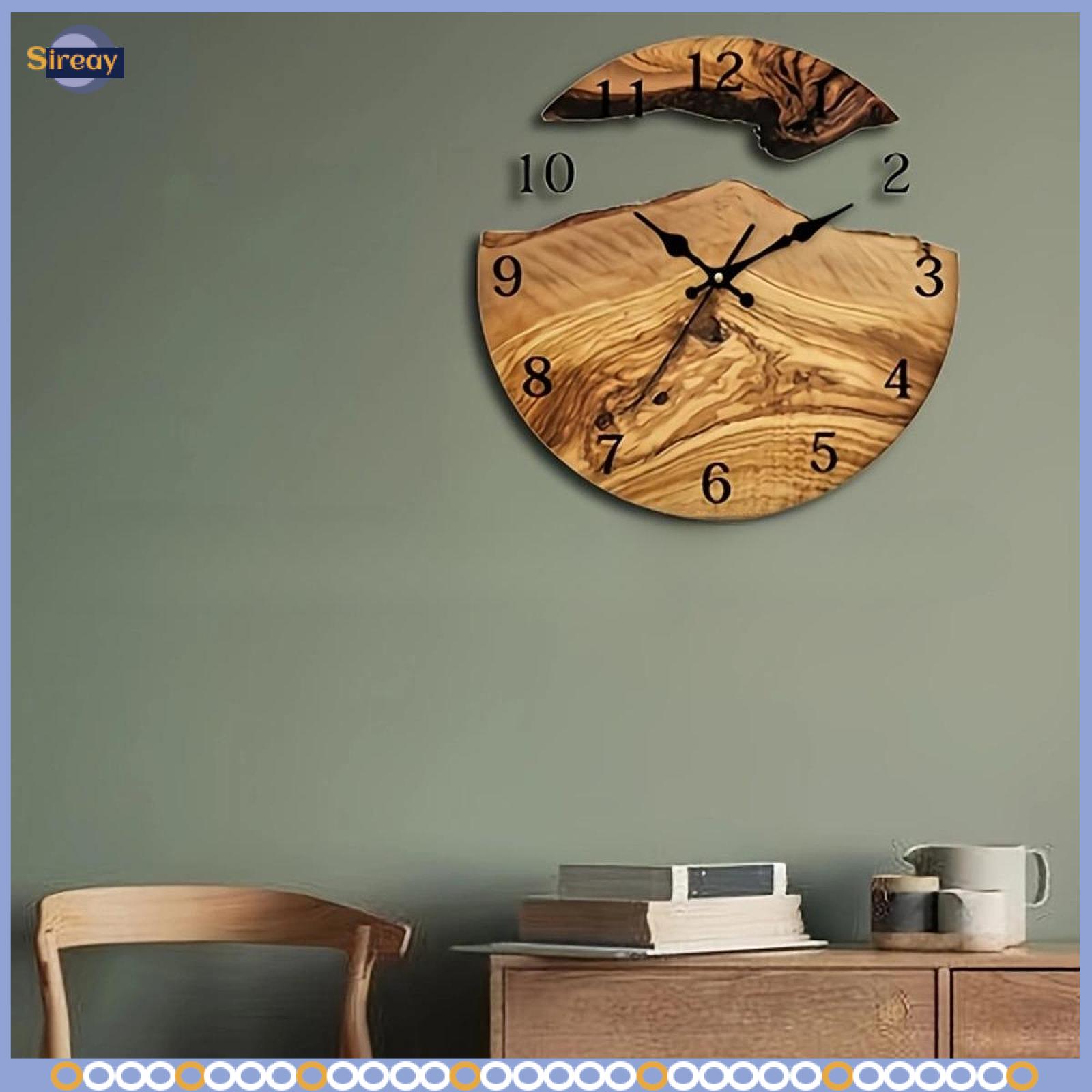 Acituna Wooden Wall Clock Wall Ornament Unique Elegant Easy Reading Round Modern Silent Non Ticking for Living Room Indoor Home Decor ราคา 17,700 บาท*ส่งฟรี