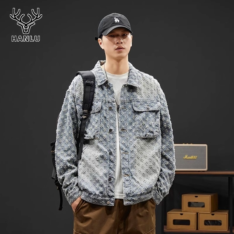 Áo Khoác Nam Áo khoác denim thời trang chất lượng cao mặc thường ngày Áo khoác denim đẹp trai