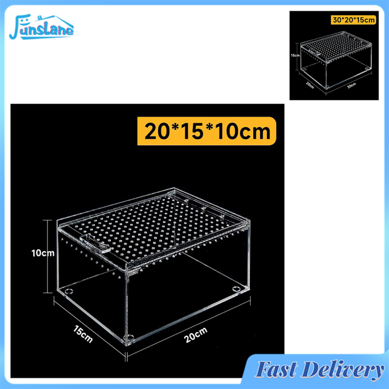 FunsLane Transparent Habitat Cage Reptile Lizards Roach Invertebrates Insect Feeding Box Reptile Breeding Box Pet Habitat Arboreal Tarantula Enclosure ราคา 835 บาท*ส่งฟรี