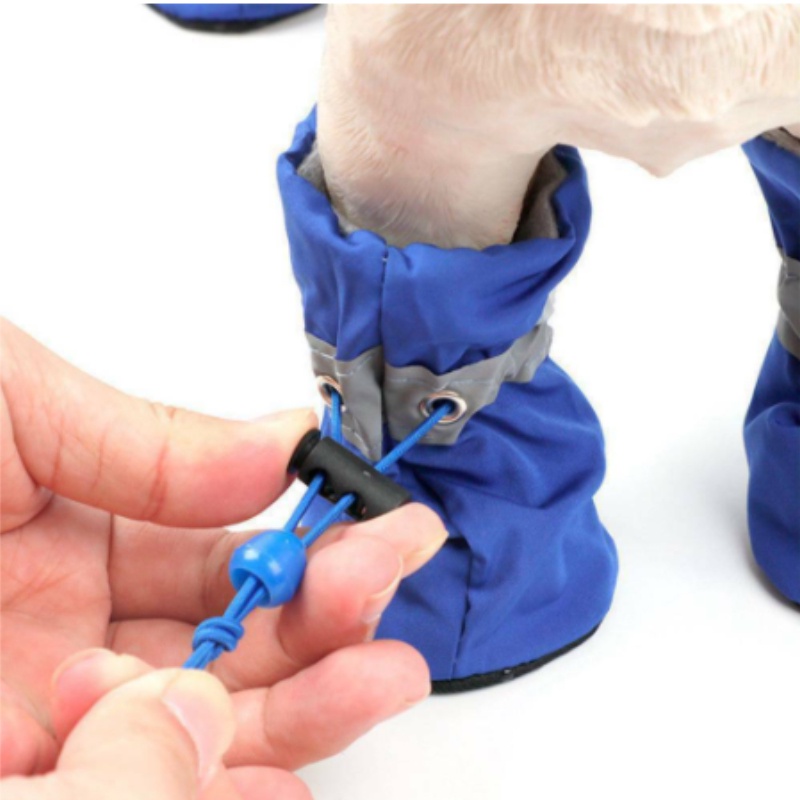 4Pcs Pet Boots Dog Boots Shoes Anti Slip Waterproof Rain Boots Adjustable Puppy Rain Pet Cat