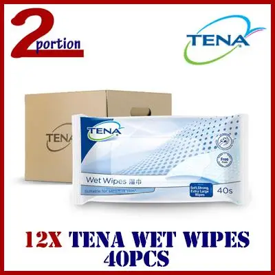 ($2.90 per pack) 12x Tena Wet Wipes 40s