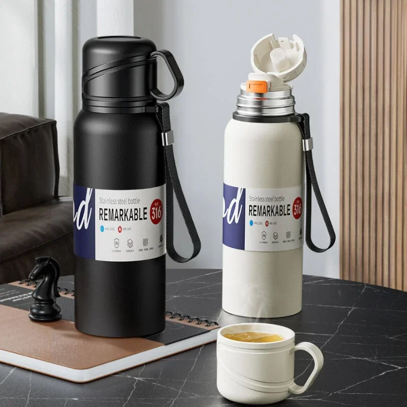 {KIKI home} 2L Stainless Steel Thermos Bottle Tumbler Large Capacity Thermal Water Bottle Cold and H