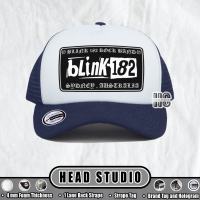 Headstudio - Topi Jaring Band BLINK 182 -  Fanart Kotak Chrome Allsize Snapback Pria Wanita Cewe Cowo