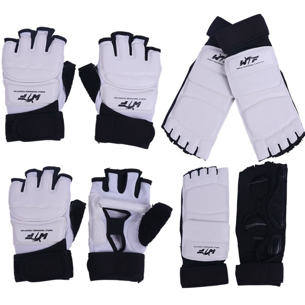 TI9P Nửa ngón tay Găng tay đấm bốc Bảo vệ chân Da PU Găng tay tập luyện Bền Luyện Tập Karate Muay Thái Găng tay tập đấm bốc Dành cho người lớn và trẻ em