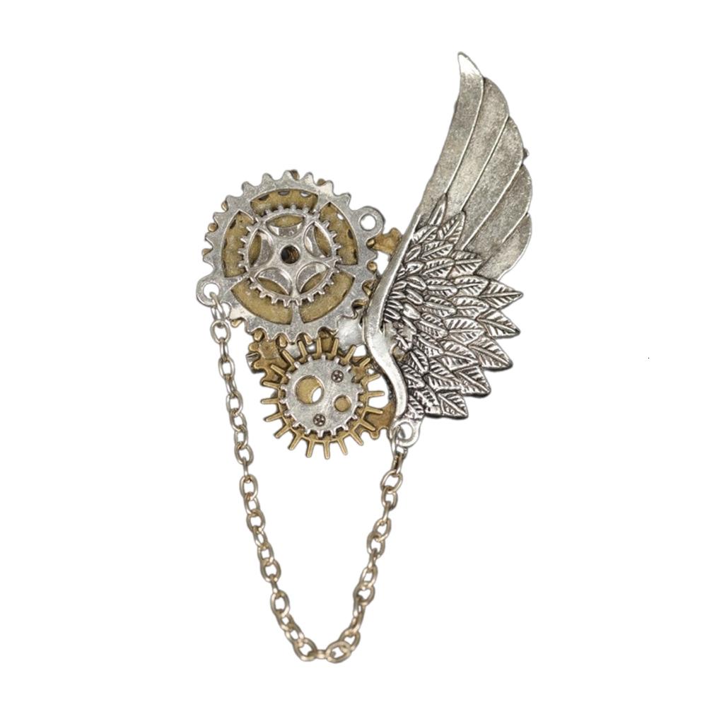 Vintage Steampunk Brooch Pin for Women Men Elegant Punk Style Gears Brooch Lapel Pin Dress Shirt Corsage Pin Decorations