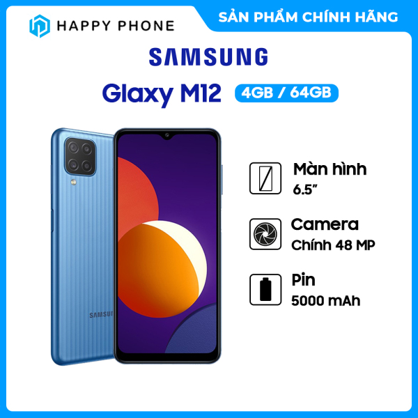 [Trả góp 0%] Điện Thoại Samsung Galaxy M12 (4GB/64GB) - Hàng Chính Hãng, Mới 100%, Nguyên Seal | Bảo hành 12 tháng chính hãng