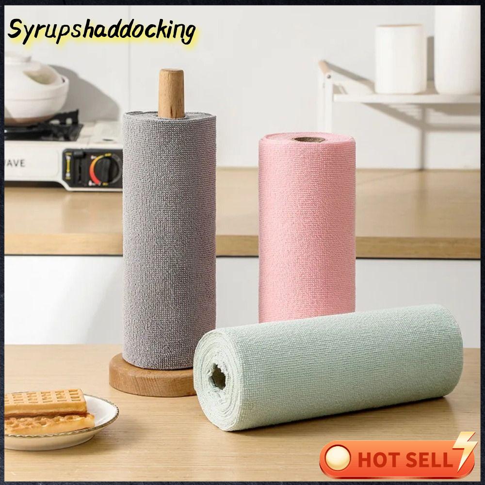 SYRUPSHADDOCKING 20PCS/Roll Tái sử dụng Khăn vi sợi Thay thế Thấm hút Khăn lau bát đĩa nhà bếp  Bộ đồ ăn Khăn ăn Giẻ lau đĩa dầu chống dính