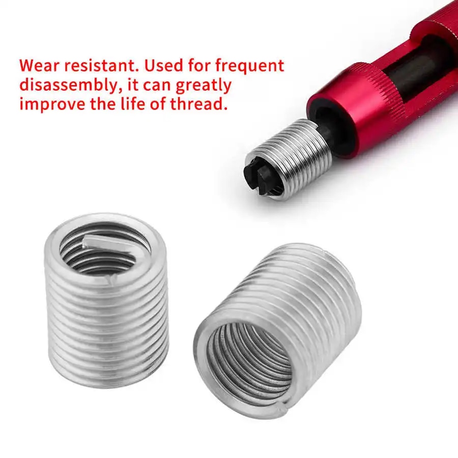 【】 Walfront 60pcs/lot Wire Thread Bushing Screws Sleeve Stainless Steel M3-M12 Repair Kit Fastener Connection Tools