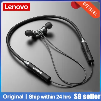【Loacl Fast delivery】100% Original Lenovo HE05 Neckband Bluetooth Headset BT5.0 Sports Sweatproof Headset IPX5 with Mic Noise Cancelling