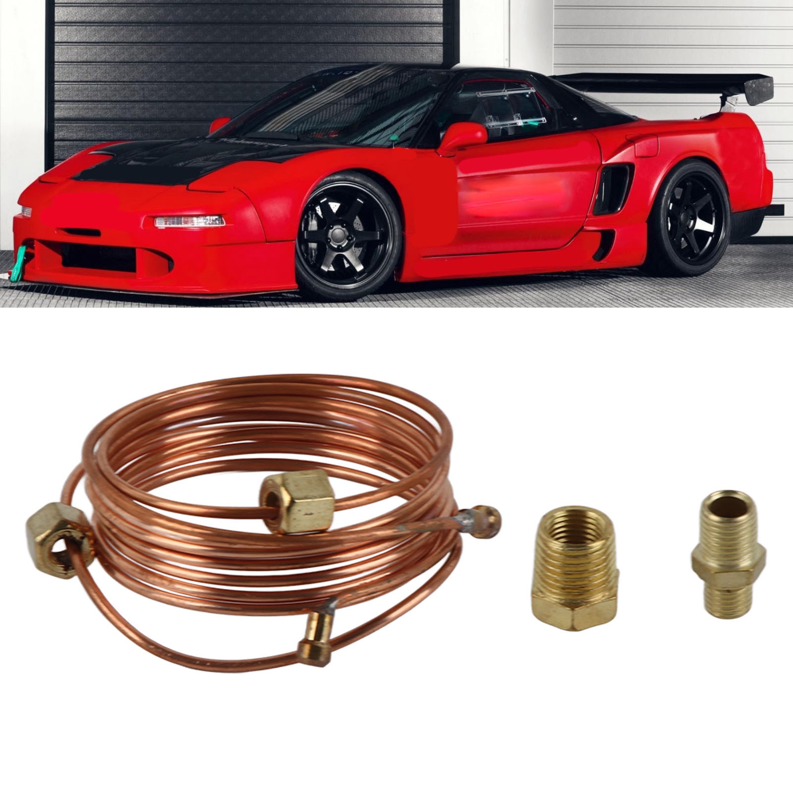 Mechanical Oil Pressure Gauge Tubing Kit 72in Copper Tubing Installation Kit with Fitting for Car Truck