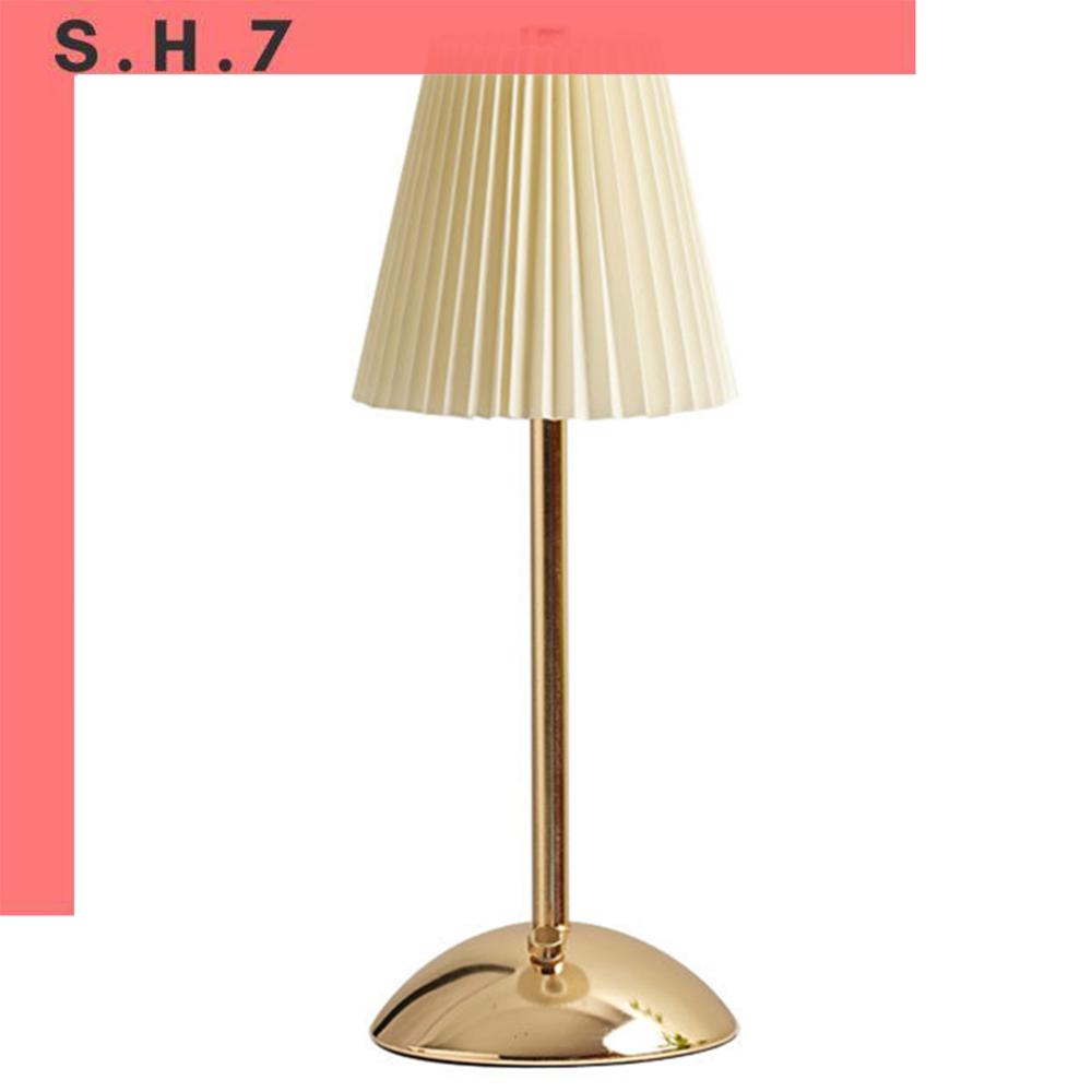 Pleated Shade Nightstand Lamp Soft Light Nordic Creative Lamps with Metal