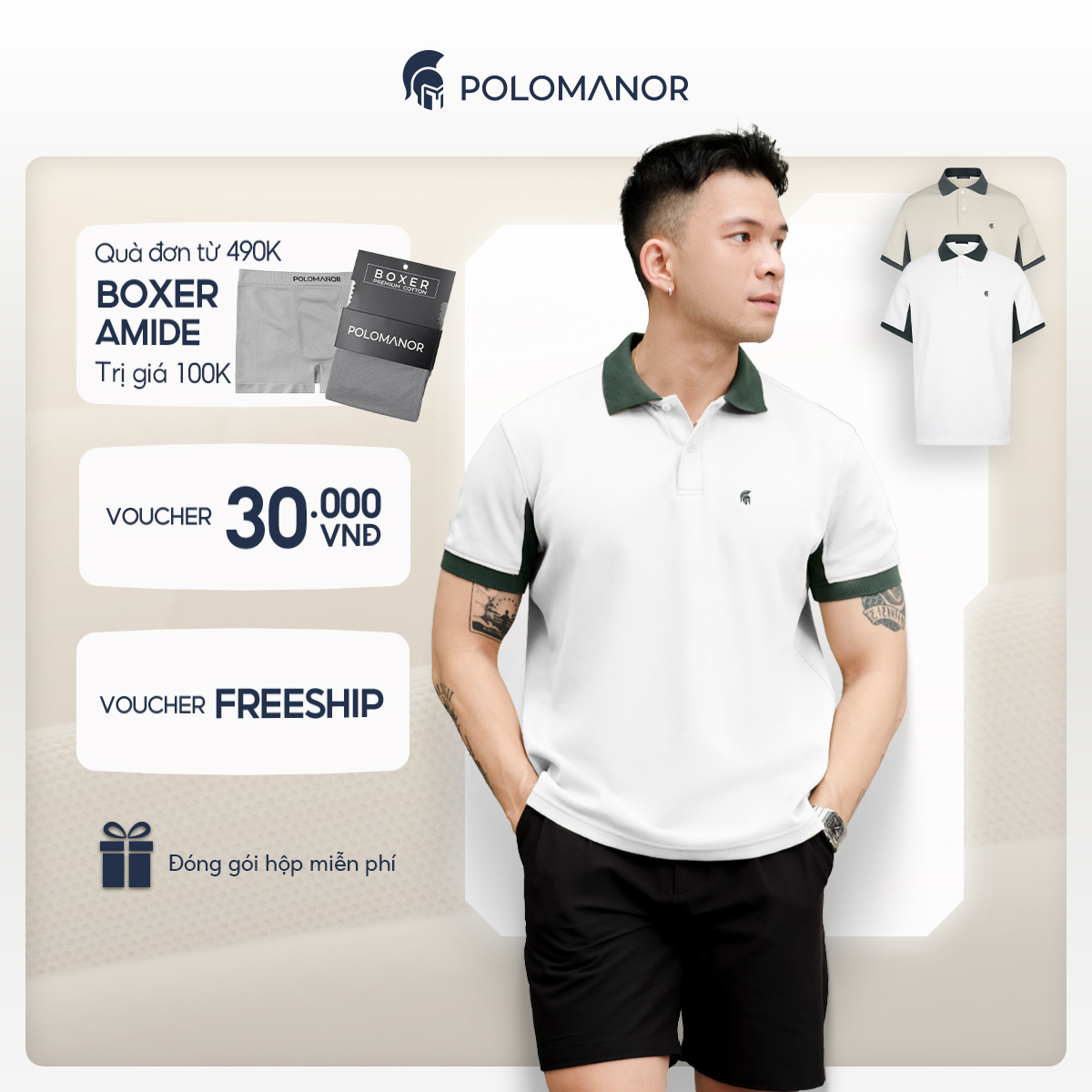 Áo polo nam FOMAD SMART "F" vải cá sấu cotton interlock xuất xịn, nam tính, thanh lịch, sang trọng - POLOMANOR