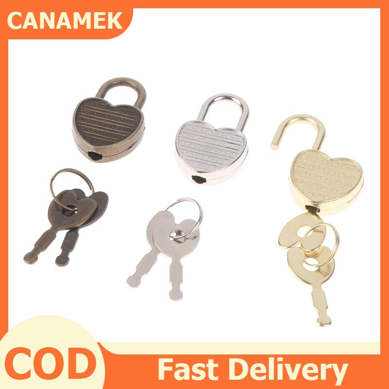 CANAMEK 1 Bộ ổ khóa hình trái tim khóa cứng hành lý có khóa cho hộp trang sức Sách Nhật Ký