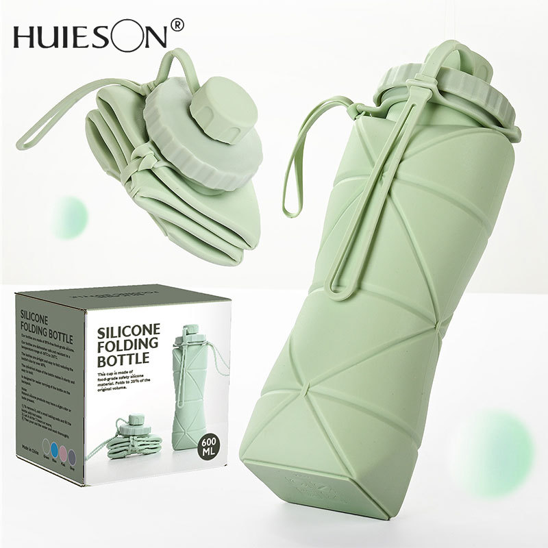 【Huieson】Folding water cup large capacity outdoor travel sports portable silicone water cup high temperature resistant food grade telescopic folding cup ราคา 135 บาท*ส่งฟรี
