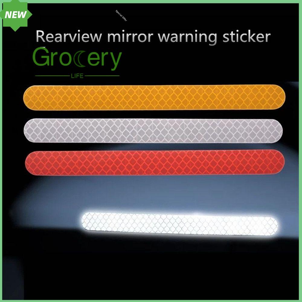GROCERY LIFE 2Pcs/Set Phổ thông Gương chiếu hậu Xe máy Xe ô tô tải Miếng dán phản quang cho ô tô Dải băng Cảnh báo an toàn
