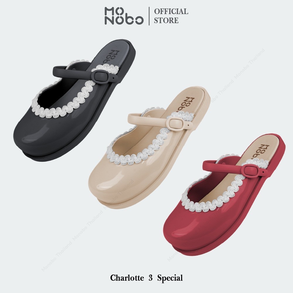 MONOBO รุ่น Charlotte 3 SP รองเท้ารัดข้อแฟชั่น แบรนด์ เรียบๆ มีสไตล์ ของแท้ 100% ราคา 890 บาท*ส่งฟรี