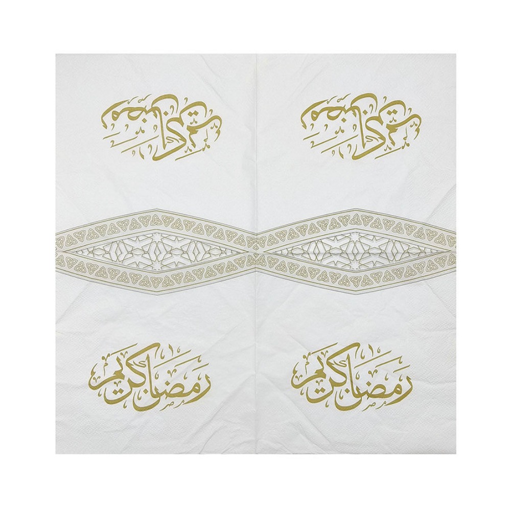 ECOCOKU 20Pcs Dùng một lần Khăn ăn Eid Al-Fitr Lớp đôi Đã in Khăn ăn Ramadan Ngôi sao  trăng Không mùi thơm Khăn ăn Eid Mubarak Lễ hội Trung Đông - 4