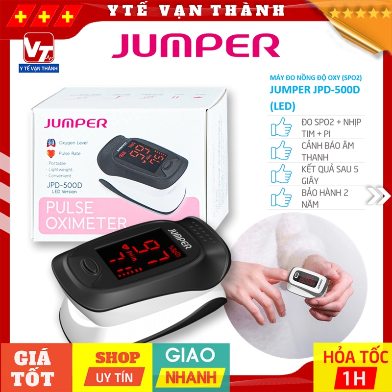 ✅ Máy Đo Nồng Độ Oxy SPO2 Và Nhịp Tim Jumper JPD-500D LED (Đơn Sắc) | Công Nghệ Đức, BH 24TH đổi mới -VT1228 - Y Tế Vạn Thành