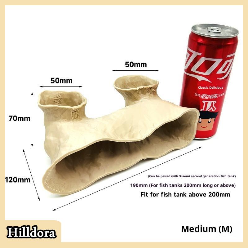 [Hilldora] Bể cá hang động ngầm cho tôm cá bò sát nơi trú ẩn Nhà Đường hầm hang động cảnh quan aqaurium trang trí - 6