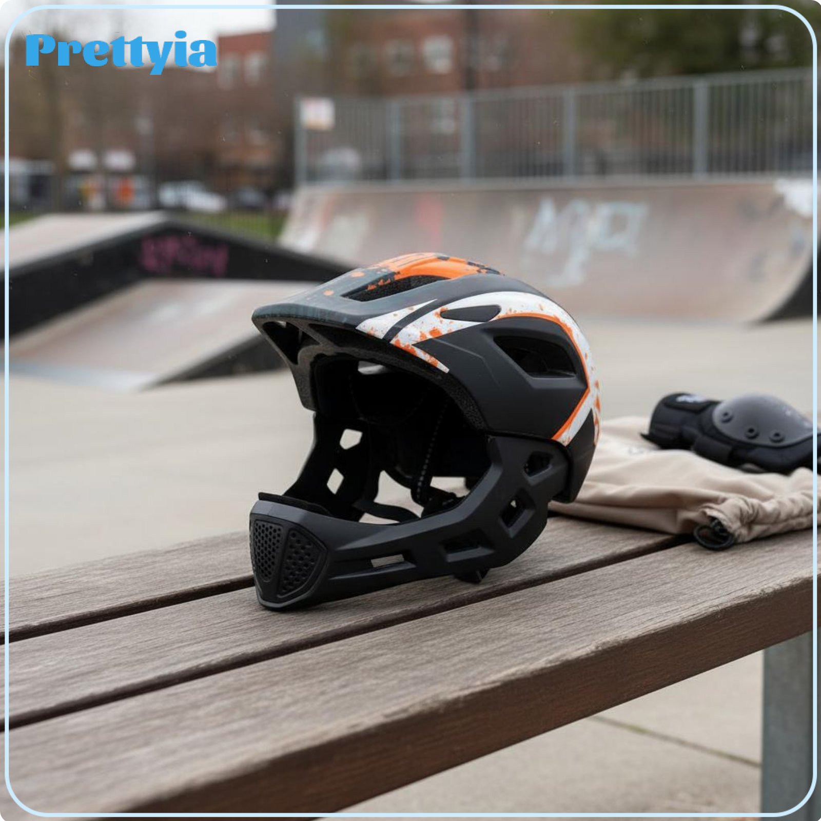Prettyia Ventilated Design Kids Full Face Helmet Lightweight Children Bike Helmet Shock Absorption Head Protection Soft Inner Padding for Cycling, Skateboarding ราคา 22,958 บาท*ส่งฟรี