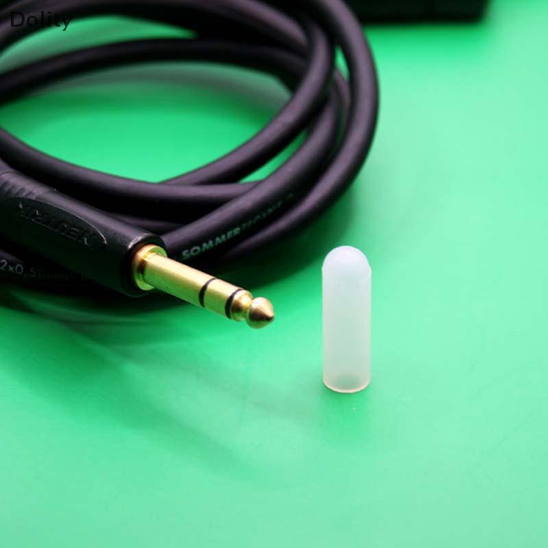 🎈【Special price】Dolity 1 cái 6.35mm Headphone cắm Silicone bảo vệ Bìa phụ kiện điện tử guitar kết nối cáp chèn Silicone Cap