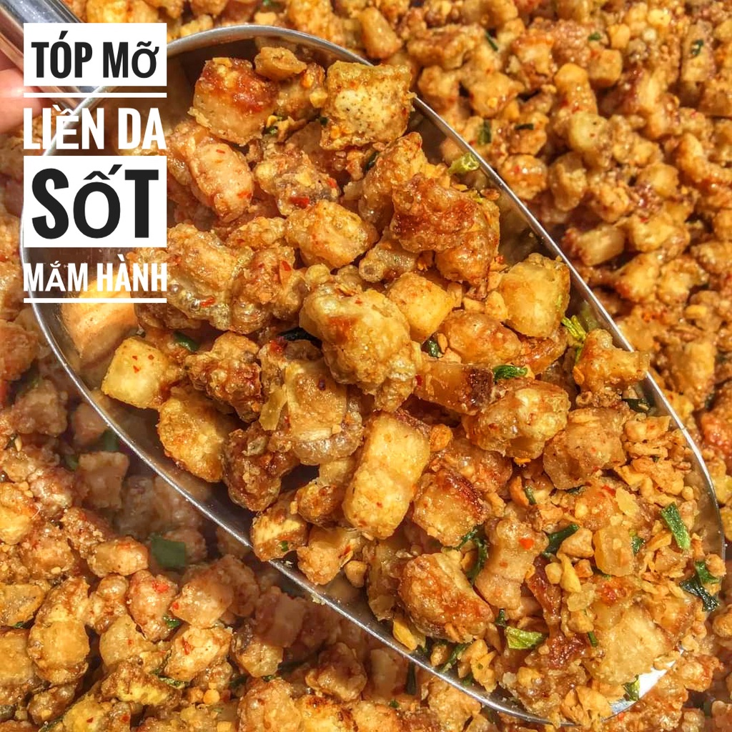1 KG - Tóp mỡ liền da sốt mắm hành đậm đà