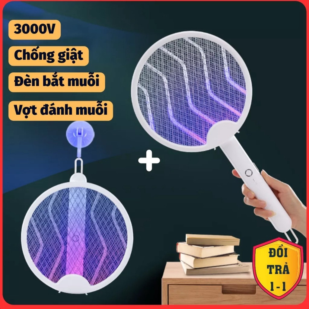 VỢT BẮT MUỖI THÔNG MINH ĐIỆN QUANG 2IN1/ VỢT MUỖI PIN RỜI 18650 - ĐIỆN QUANG - RẠNG ĐÔNG