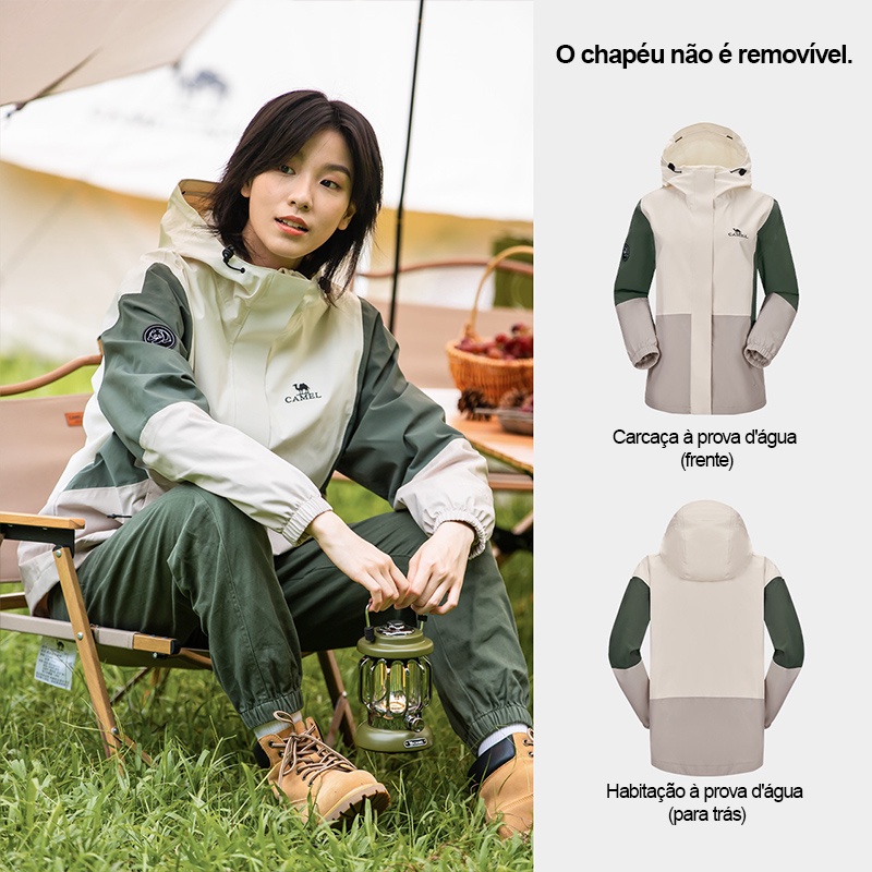 Camel outdoor women's windproof & waterproof jacket single layer hiking jacket ราคา 1,524 บาท*ส่งฟรี