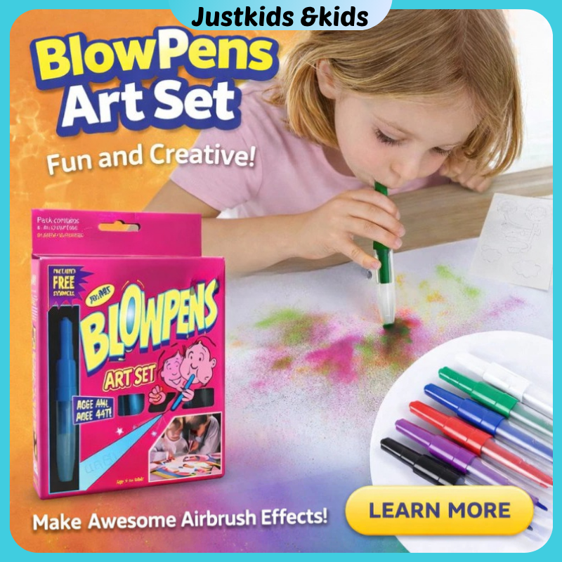 6Pieces Color Spray Magic Blow Pen Set Art Supplies Drawings for Students Kids Washable Creative Colouring Pens