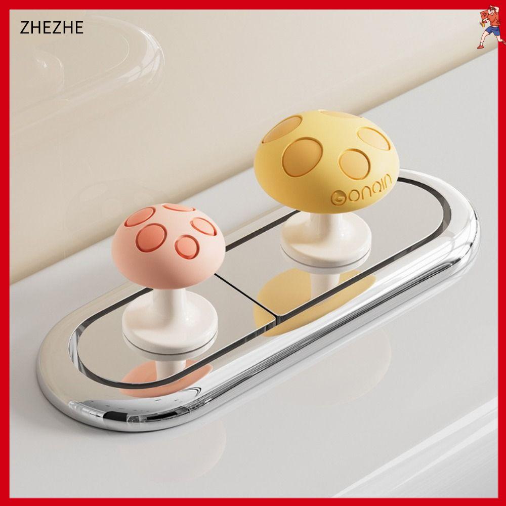 ZHEZHE Chất kết dính Nút nhấn bồn cầu Hình nấm Bảo vệ móng tay Công tắc nhấn bồn nước  Sáng tạo Máy ép bồn cầu