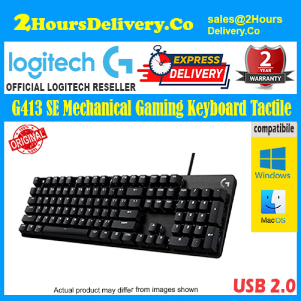 [Free 2 Hours Delivery*] Logitech G413 SE Mechanical Gaming Keyboard Tactile Water-Resistance 920-010439 (2Y) (*Order 10am -6pm on Business Day will Deliver within 2 hours if Order after 6pm will deliver next working day before 12pm.) Singapore