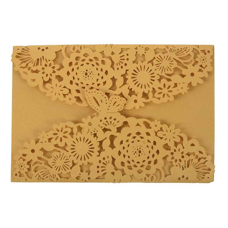 [Waanon]10Pcs/Set Delicate Carved Butterflies Romantic Wedding Party Invitation Card Envelope Invitations for Wedding