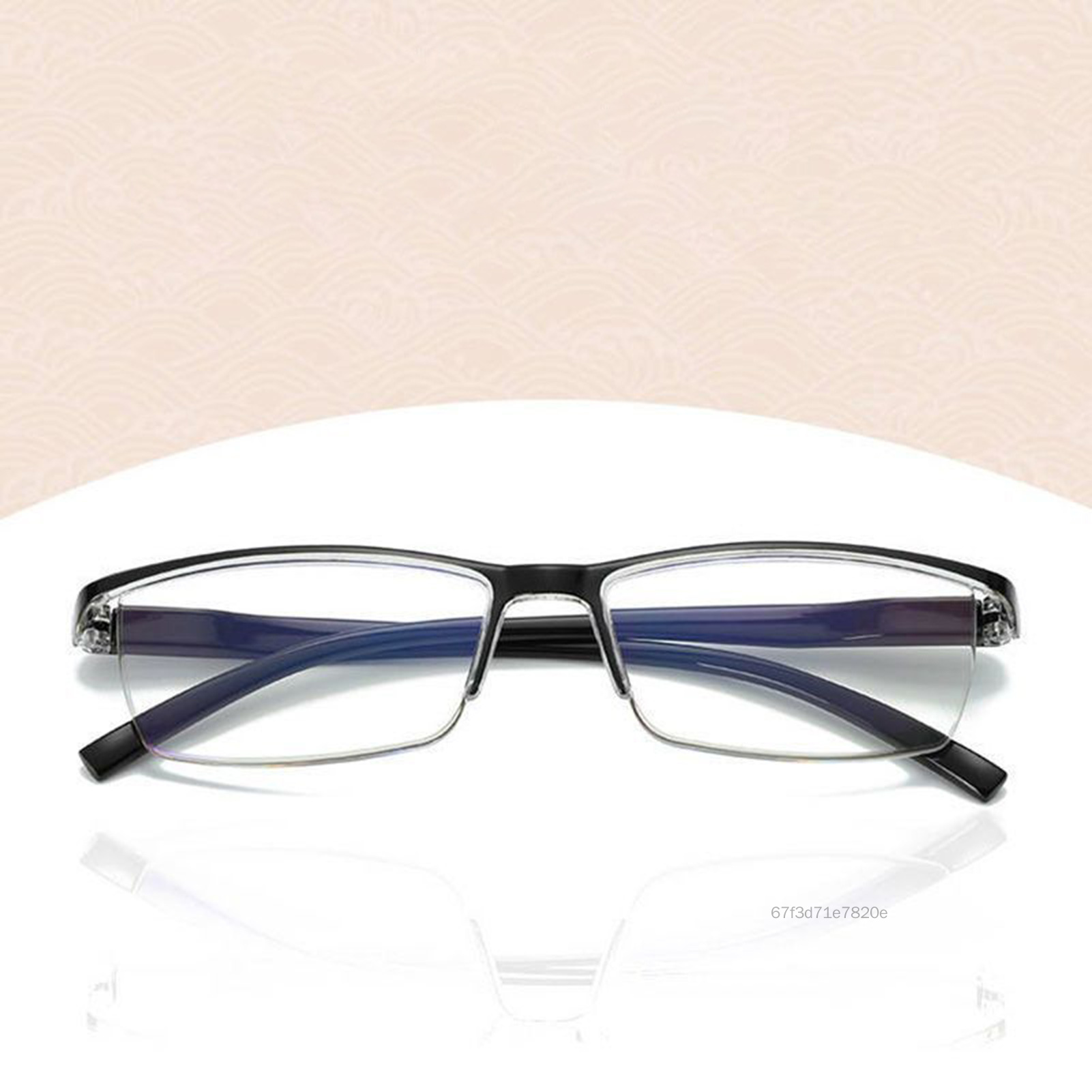 Fashion Anti-blue light Reading Glasses Light Square Semi Frame Glasses Anti Glare Filter Eyeglasses for Men and Women Readers HI-VN