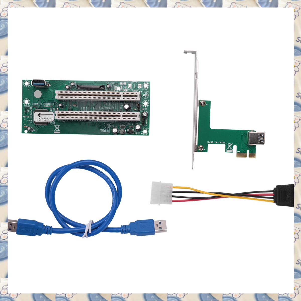 (PIOT) PCI Express to Dual PCI Adapter Card PCIe X1 to Router Tow 2 PCI Slot Riser Card 2.5Gbps Support Window Linux