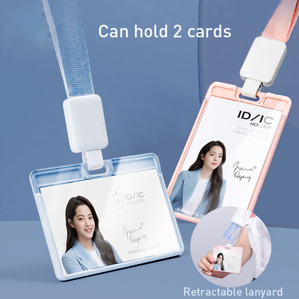 PARAGUS Trong suốt Thời trang Chủ thẻ xe buýt Khóa có thể thu vào Trường học Người giữ dây buộc huy hiệu Hộp đựng thẻ Chủ thẻ tên công việc Chuỗi khóa dây ngắn