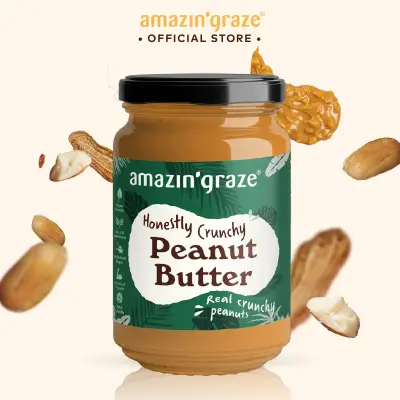 Amazin' Graze Crunchy Peanut Butter 350g - No Salt & Sugar | Halal Certified
