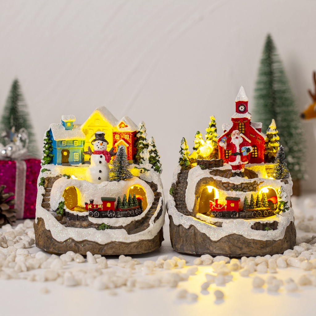 Product photo of Light-Up Christmas Village with Tunnel Train from its Lazada listing