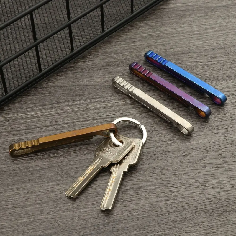 Multipurpose Buckle Multifunction Camp Tool TC4 EDC Octagon Keychain Multi Keyring Hike Belt Clip Titanium Ti Clip